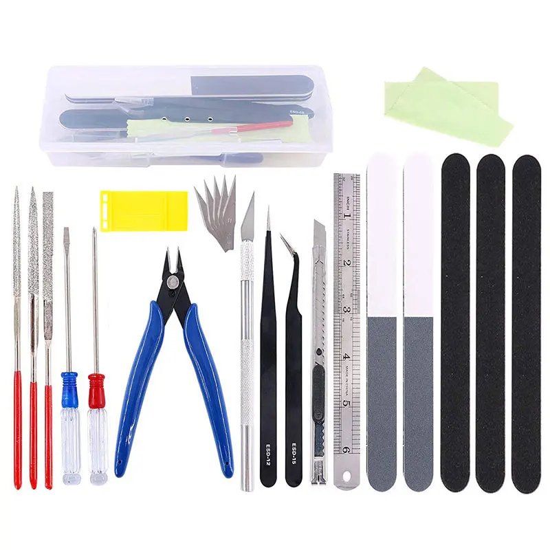 21pcs Model Tools Kit for Gundam Car Model Building Model Making Tool Set Basic Buildings 3D Printing Tools Kit