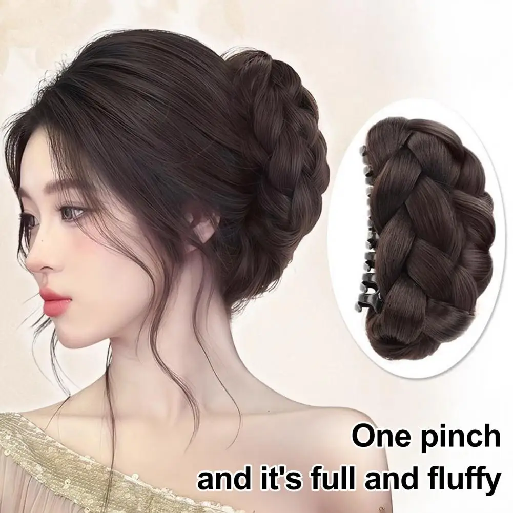 Peluquín de moño trenzado con Clip de garra, cubierta de pelo de bailarina de fibra esponjosa de alta temperatura, extensiones de cabello con Clip para moño Updo