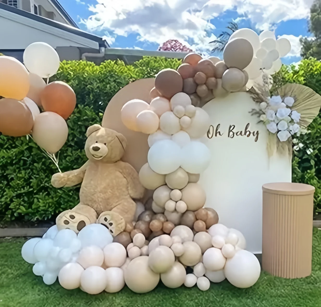 1Pc Wedding Brown Arch Backdrop Decoration Baby Party Kids Birthday Wedding Celebration Polyester Elastic Background Cover Prop
