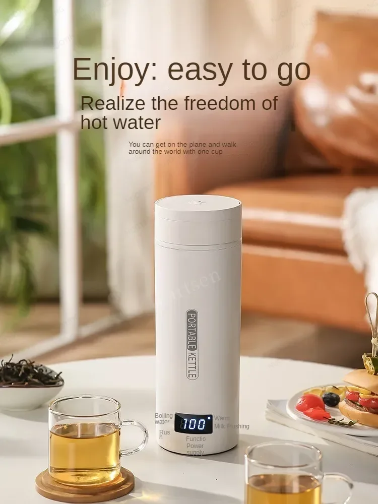Hervidor eléctrico portátil de 220 V para preparar té y café, hervidor de agua para viajes con función de mantenimiento de la temperatura y control inteligente de la temperatura.