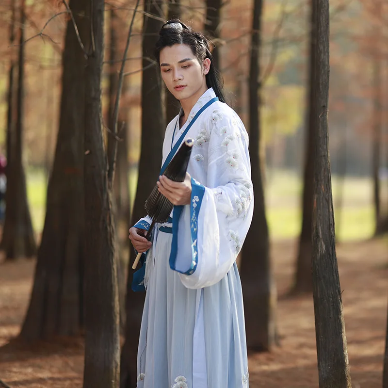 Ancient Chinese Traditional Hanfu Dress Man Costume Couple Ancient Swordsman Male Kimono Tang Suit Fairy Cosplay Performance