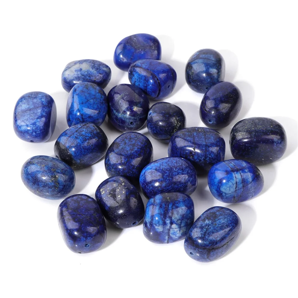 15x20mm Natural Lapis Lazuli Stone Beads Irregular Oval Barrel Shape Stone Bead for Jewelry Making Bracelet Necklace Earrings