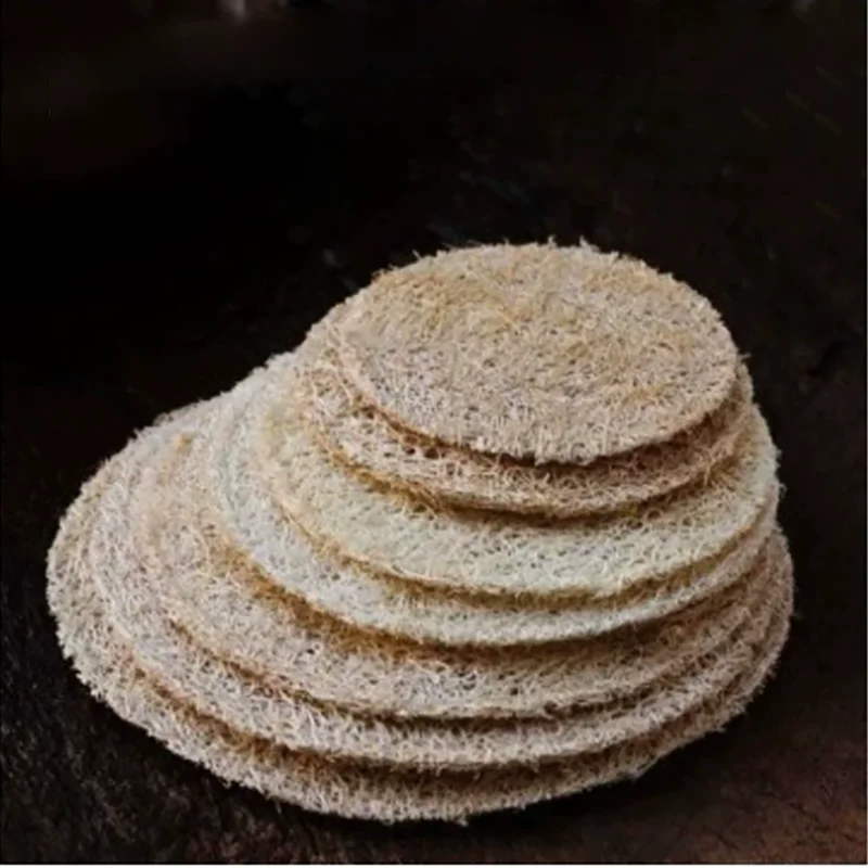 Absorbent Loofah Coaster, Kung Fu Tea Mat, Natural Coaster, Durable Teapot Mat, Eco-Friendly Teaware, Gaiwan Accessories, 4Pcs