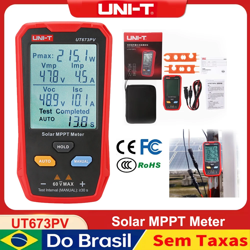 UNI-T MPPT وحدة الضوئية أقصى قدر من اختبار الطاقة UT673PV الجهد والكشف الحالي صيانة الألواح الكهروضوئية