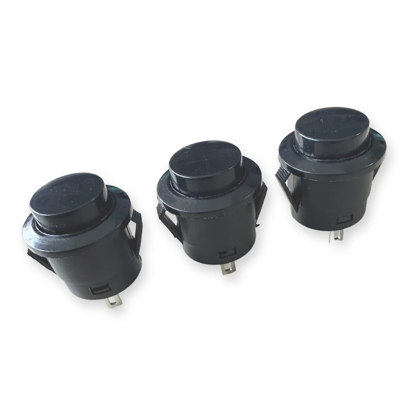 20 Stück R13-507 Schwarz 16mm Selbstrückstellender Druckknopfschalter Kartenschalter 3A 250VAC/6A 125VAC Kunststoff Ohne Verriegelung – Detail 4