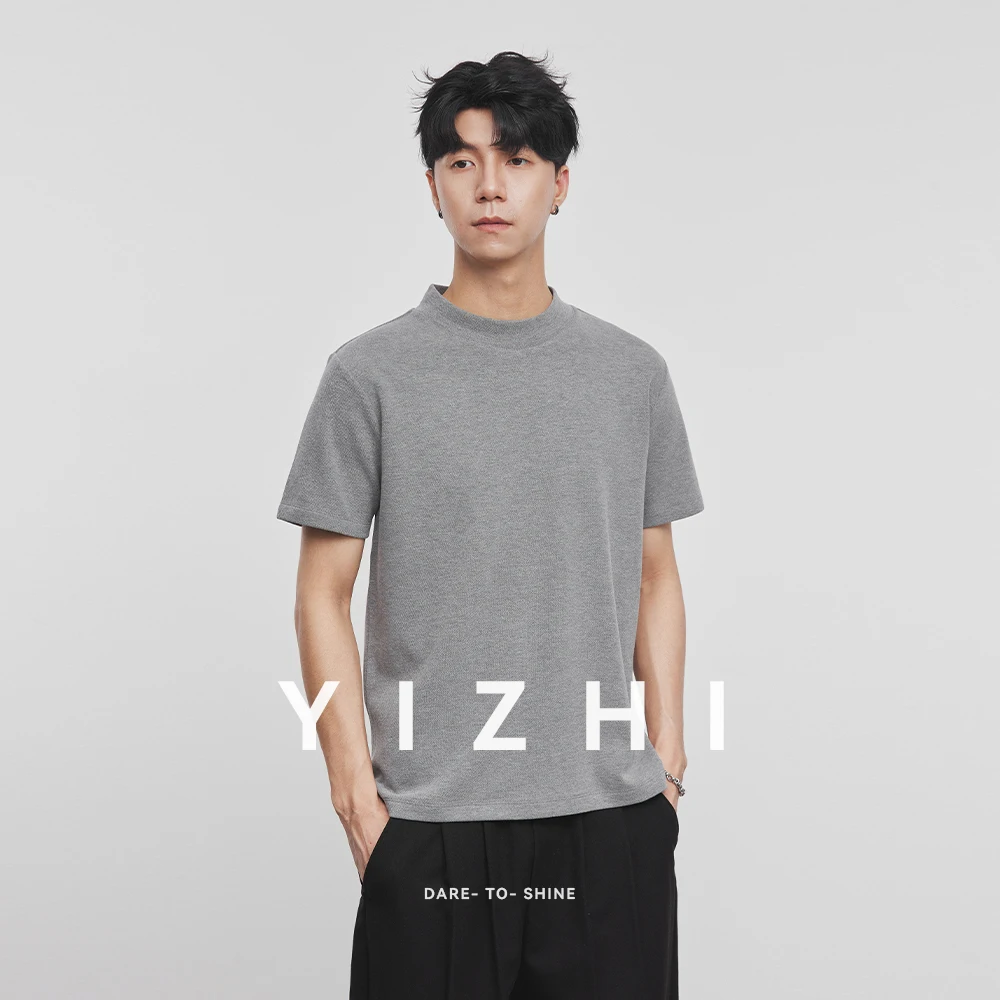 2025 Summer New T-Shirts Men's Fashion Tshirt Male Simple Solid Tee Shirt Skin Friendly Plain Tee Tops Regular Fit