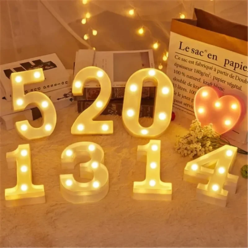 Number Letter Lamp Symbol Styling Lamp Wedding Night Lamp Love Birthday Proposal Decoration Creative Surprise  Scene Decoration