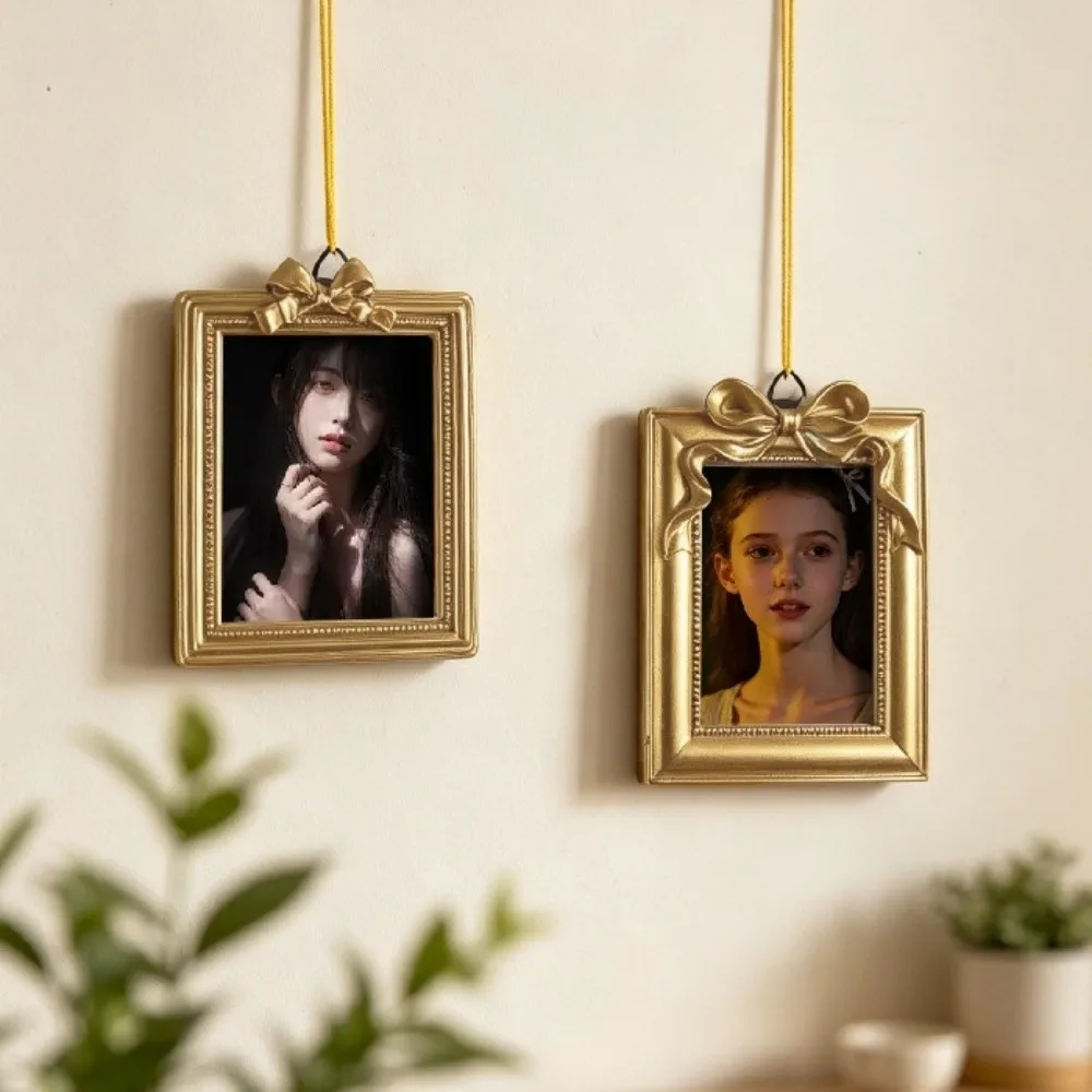 Gold Baroque Style Photo Frame Resin Mini Picture Frame Ornaments Vintage Exquisite Photo Display Holders Tabletop Wall Decor