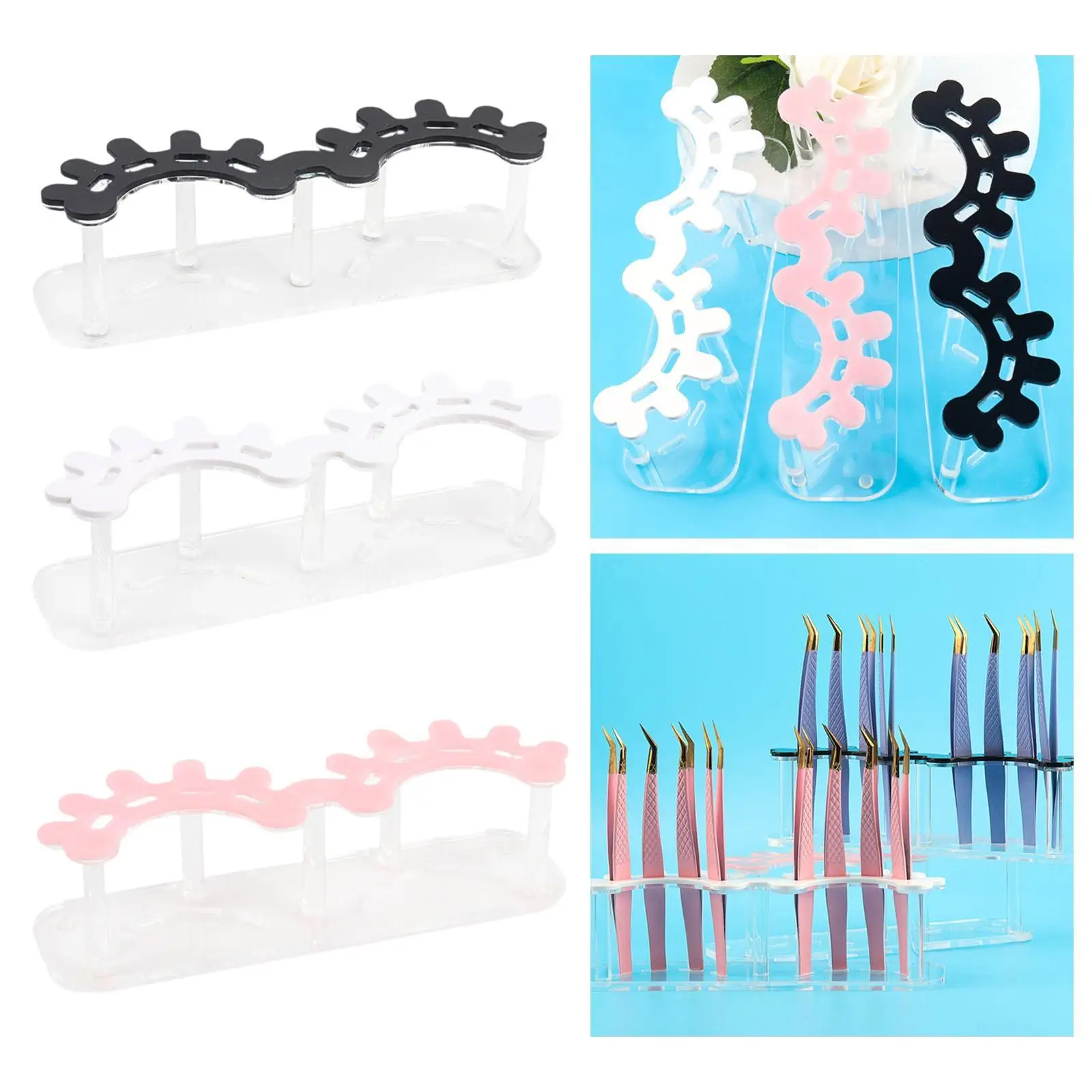 Eyelash Extension Tweezers Holder 8 Slots Storage Rack for Dresser Workspace