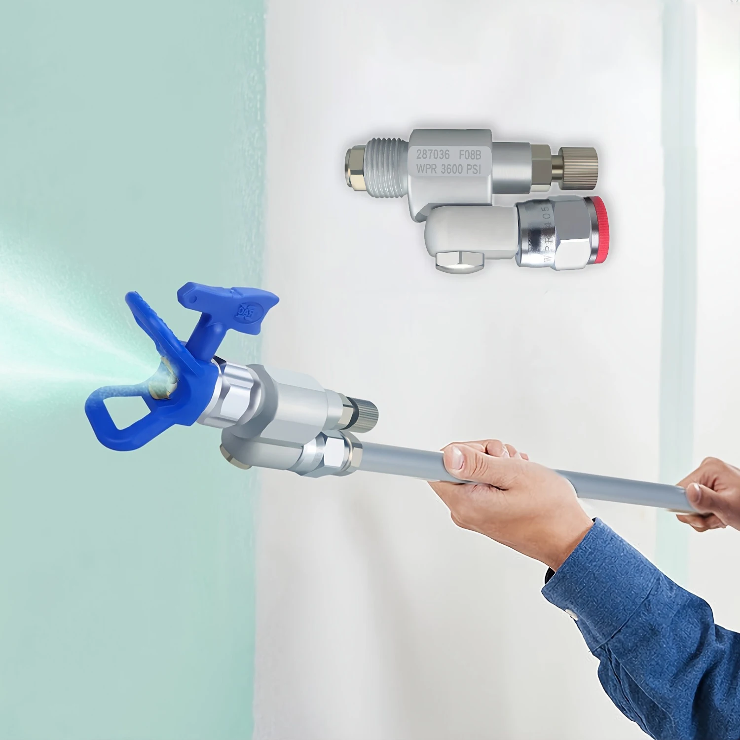 

1PC/set 287030 CleanShot Shut-off Valve Swivel Joint Thread Spray Gun Paint Sprayer Adapter Airless Paint 7/8-Inch 180 Degree Ro