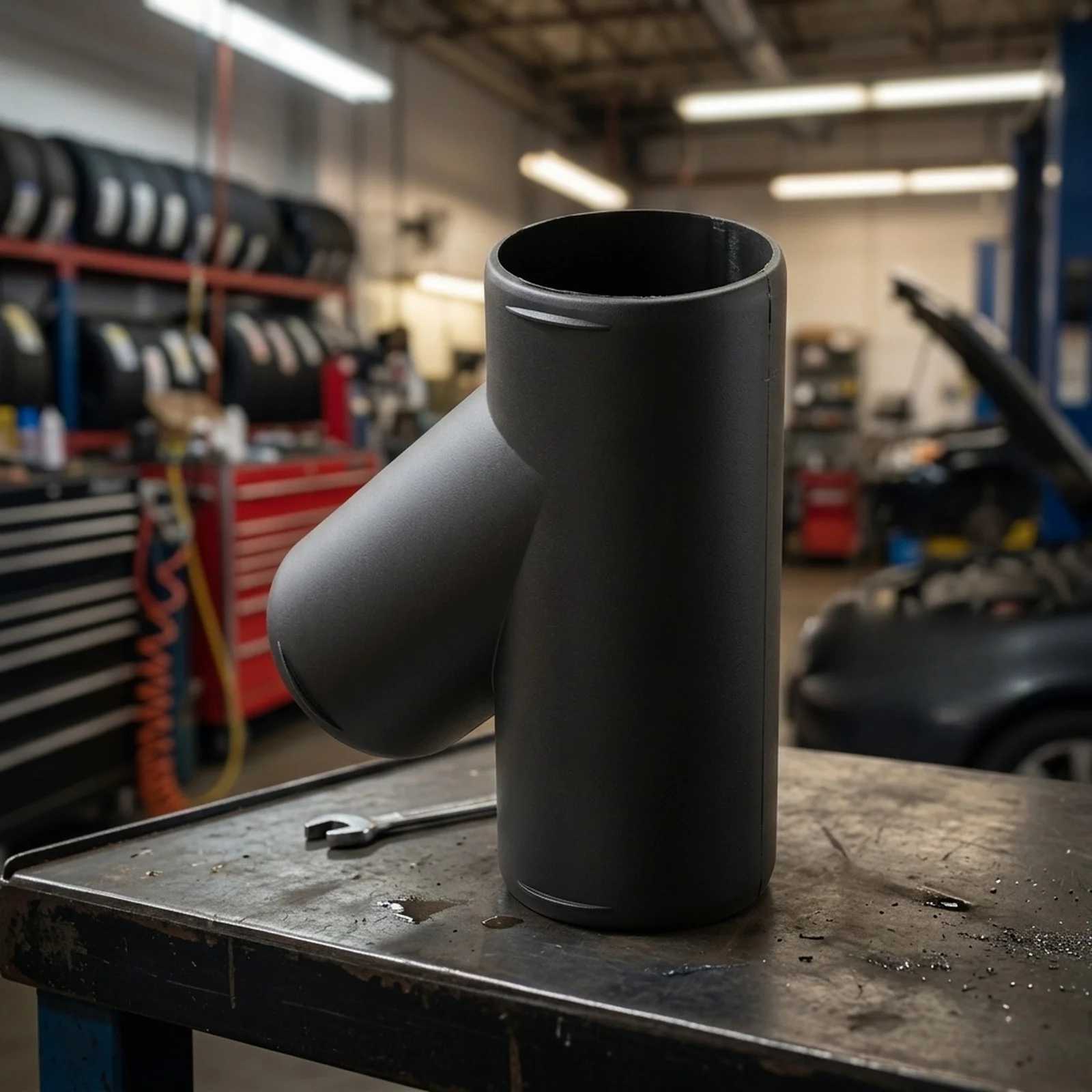 Warm Air Diverter Car Heater Ducting Pipe 175mm Length 75mm Diameter ABS Material Black Color High Temperature Resistance