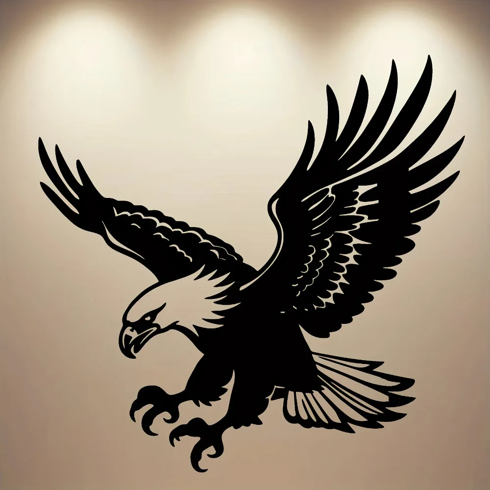 CIFBUY Metal Eagle Wall Art Decor 2D Abstract Hawk Iron Sculpture Modern Rustic Home Outdoor Hanging