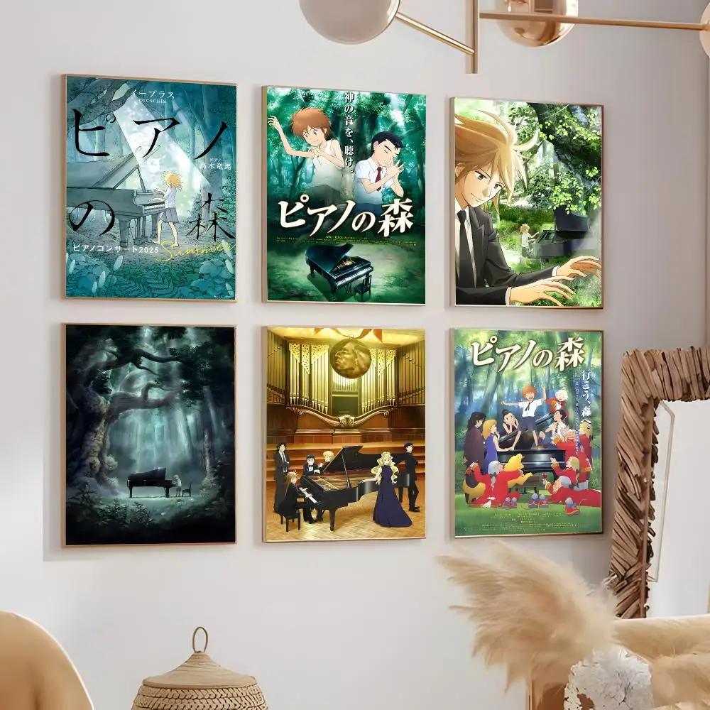 anime drama P‑Piano Forest Poster Trendy Vibe Removable Canvas Print Wall Accent for Personal Space & Apartment