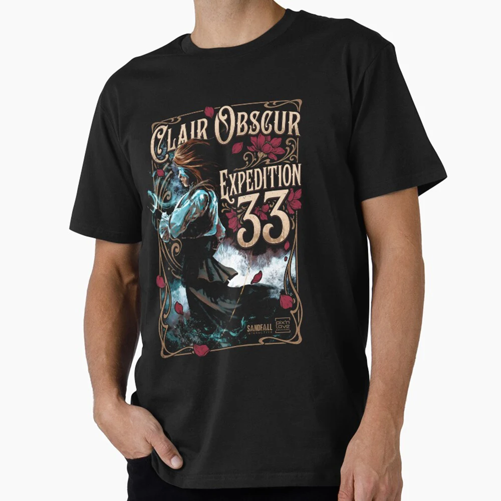 

Young Swordswoman Maelle Clair Obscur Expedition 33 Gift t shirt for gamer 100% cotton Men's Short Sleeve Graphic Clothes