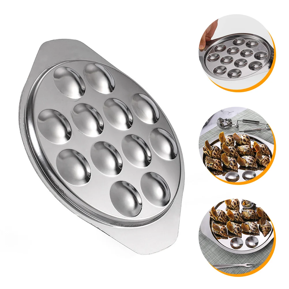 

3 Pcs Snail Plate Escargot Seafood Pan Oyster Escargot Snail Dish Tray Plate Tray Dish Kitchen