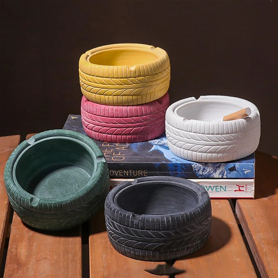 

Ashtray, tire cigarette ashtray, diameter 3.5 inches (about 8.9 centimeters) car repair shop, indoor and outdoor bar decoration