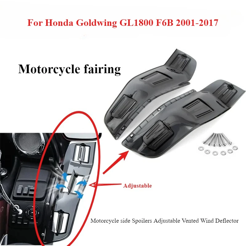

Motorcycle fairing side Spoilers Adjustable Vented Wind Deflector for Honda Goldwing GL 1800 GL1800 F6B 2001-2017