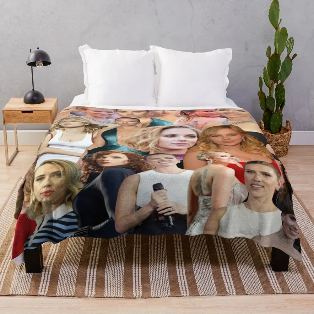 

scarlett johansson collage Throw Blanket Lightweight Warm Blanket for Indoor Outdoor Use