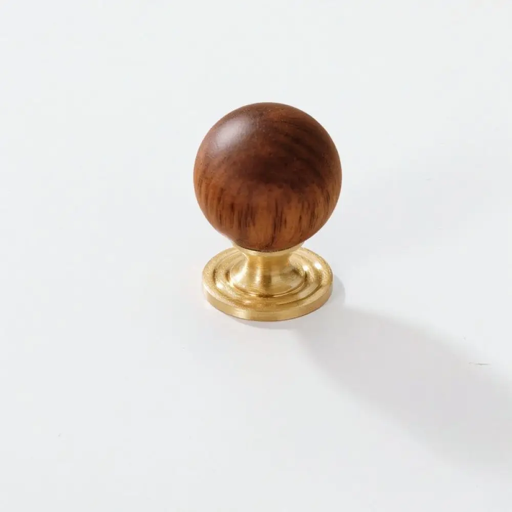 Modern Walnut Wood Decorative Drawer Pulls Brass Pendant Cabinet Knobs Luxury Furniture Hardware For Closet Wardrobe Door