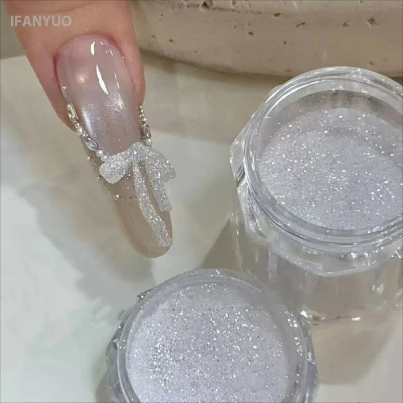 Hochtransparentes Fülllicht-Nagelpulver, Eiskristall-Spiegelchrom-Glitzerstaub, Aufhellender Aurora-Schimmer für DIY-Maniküre – Detail 6