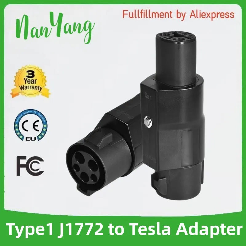 Newly Upgraded Protection Features Electric Vehicle Charging Adapter Type1 J1772 to Tesla for EV Charger Connector EVSE