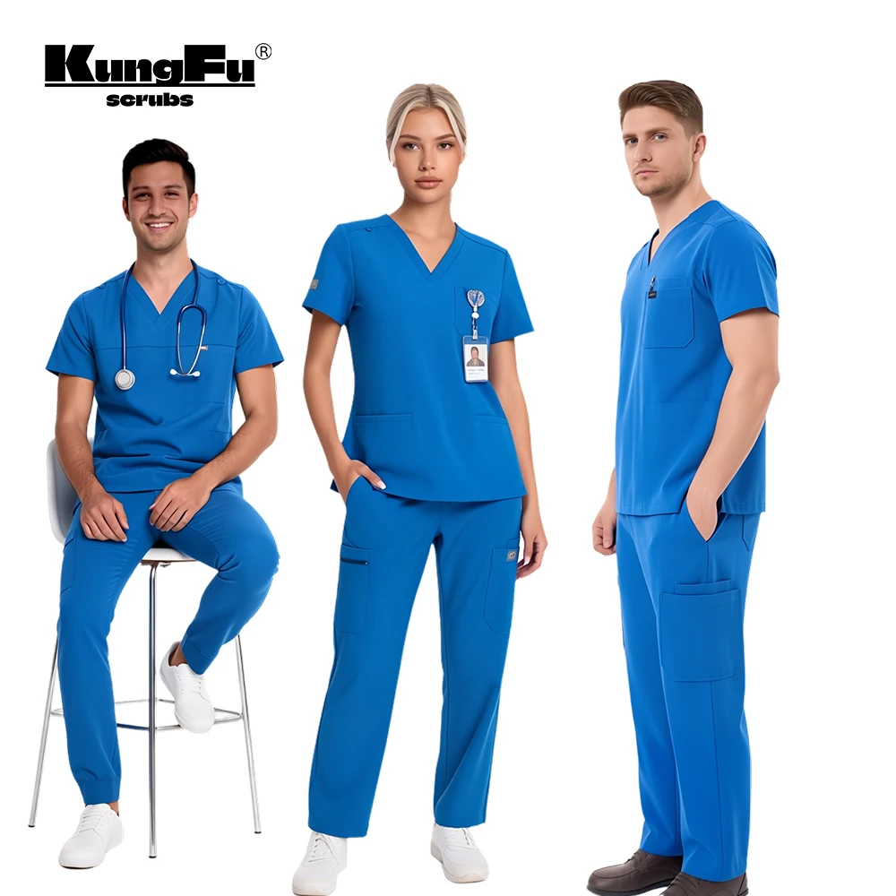 uniformes-medicos-kungfu-scrubs-conjunto-de-uniformes-para-enfermeria-hombres-y-mujeres-cuello-en-v-parte-superior-y-pantalones-ropa-de-trabajo-suave-y-transpirable-para-enfermeros-hospital-clinica