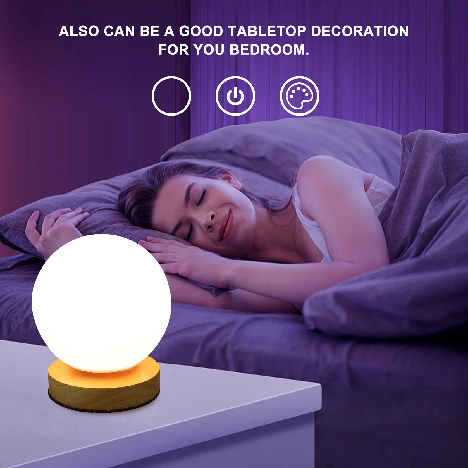 

Rotatable Moon Lamp Led Night Light For Bedroom Aesthetic Decorative Room Lighting Bedside Table Lamp Usb Warm Light