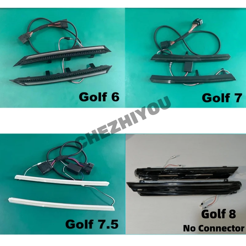 Front Bumper Grille Lamp, Modificação Auto Farol, Acessórios do carro, Volkswagen Golf 6, Golf 7, 7.5, 8, GTI