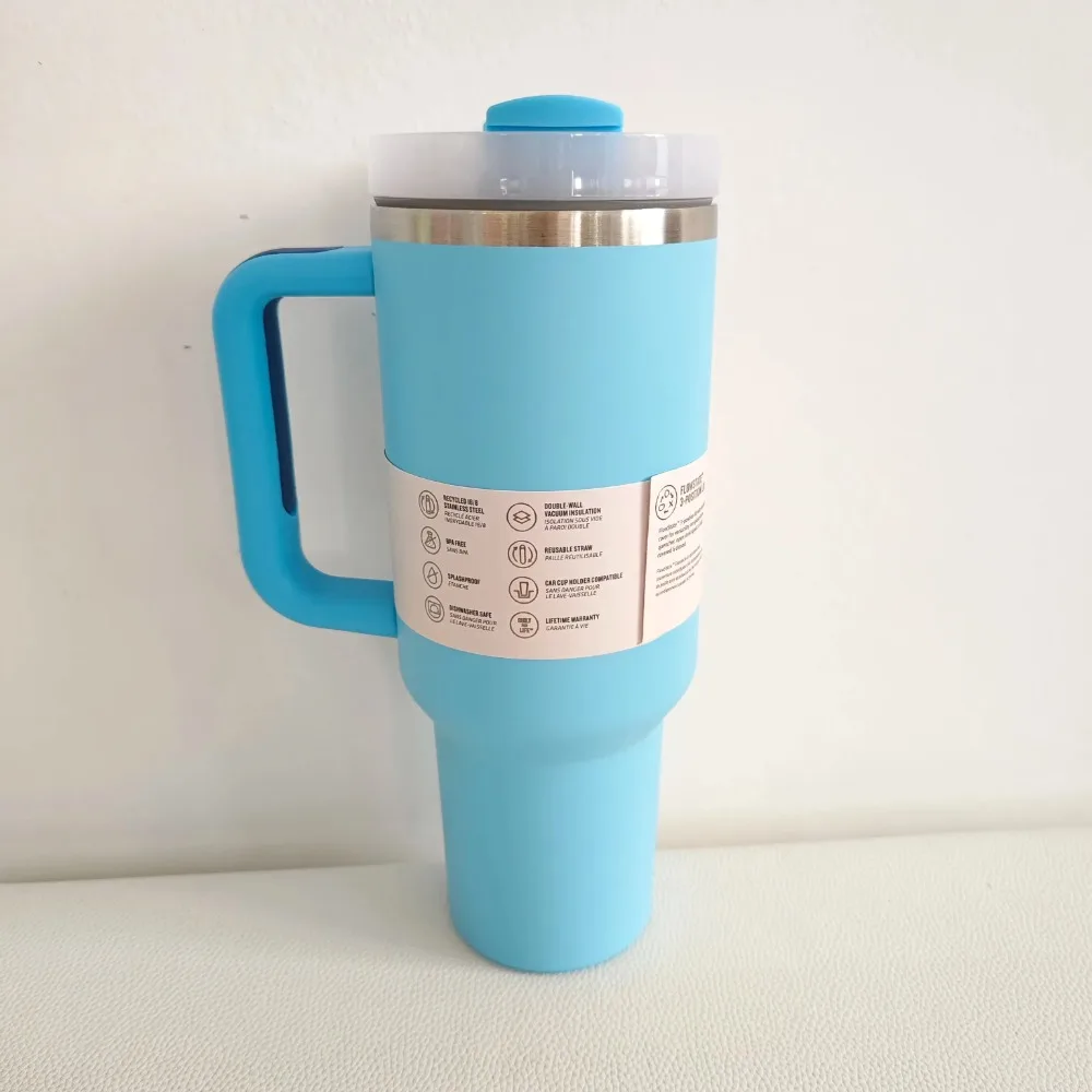 2025 Handle Straw Lid Stainless Steel 30oz/40oz Vacuum Insulated Car Mug Double Wall Thermal Iced Travel Cup