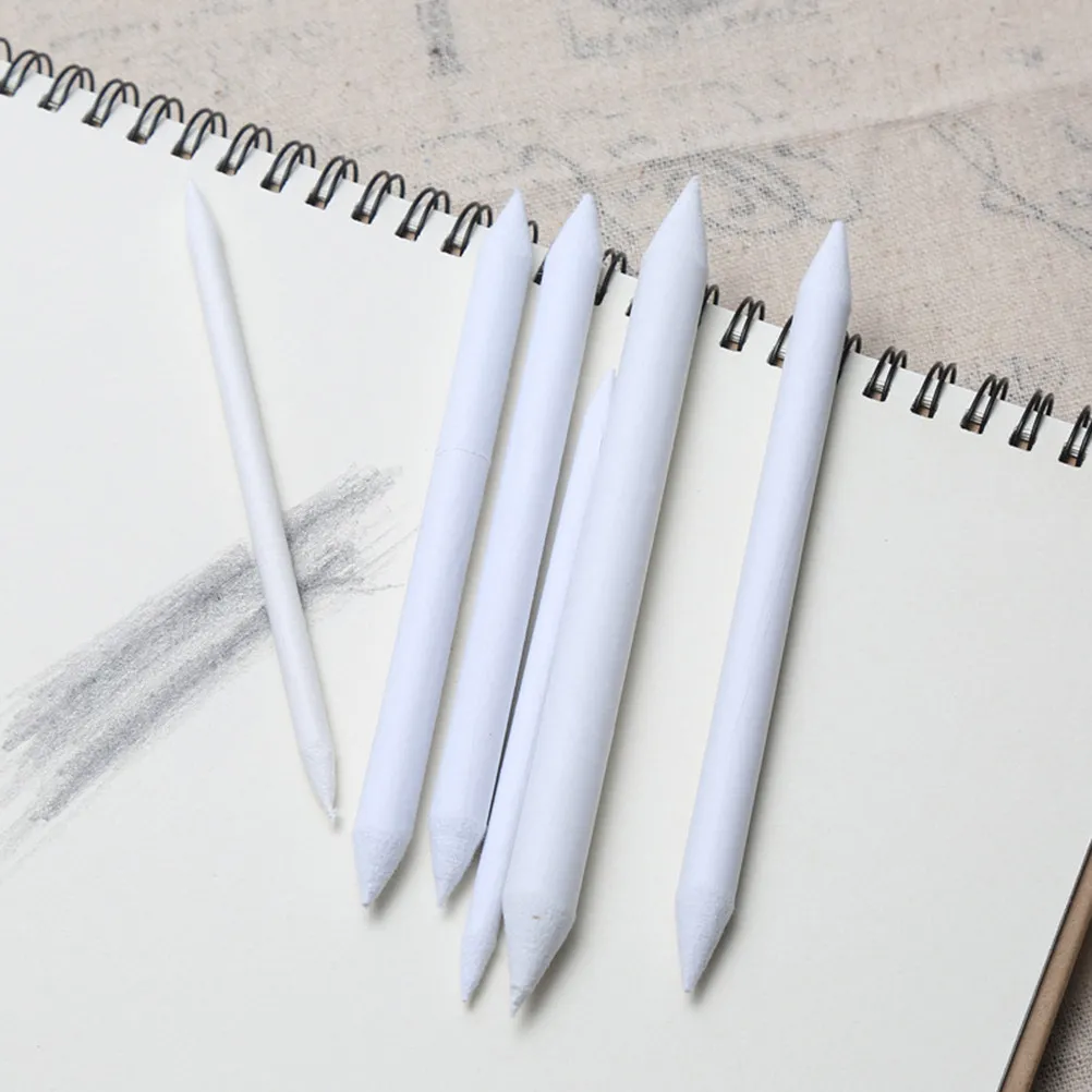 6Pcs Artist Sketch Rub Pencil Set Blending Stumps Soft Gray Paper Felt for Blending Pastel Charcoal Pencil Artwork