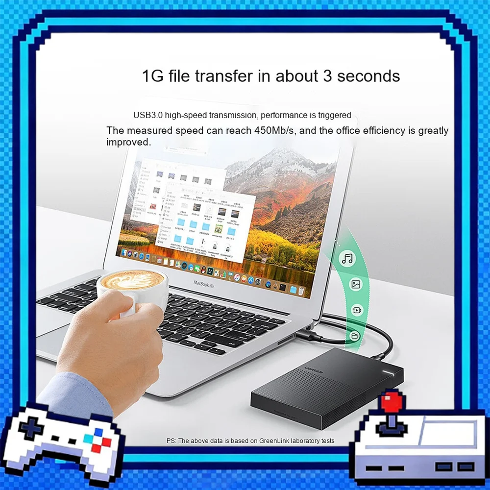 UGREEN 30725 CM471 2.5 Inch SATA HDD Enclosure USB 3.0 5Gbps External Hard Drive Case for SSD HDD