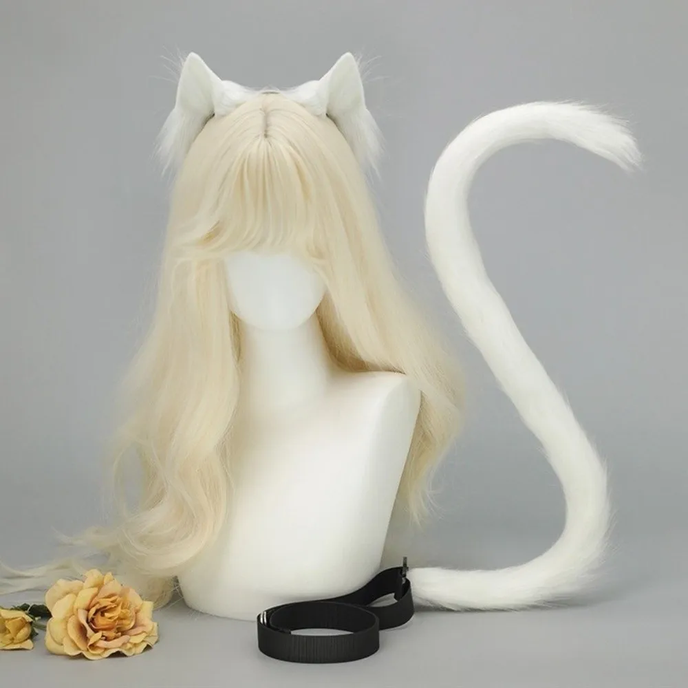 Unique Simulation Animal Cat Ears Headband Ears Headband Cat Tail Party Props Headdress Cat Costume Accessories Masquerade