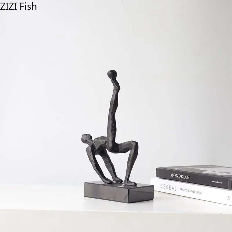 

Retro Metal Figure Sculpture Black Art Statue Character Ornaments Home Accessories Decoration Display Model Figurines Gifts