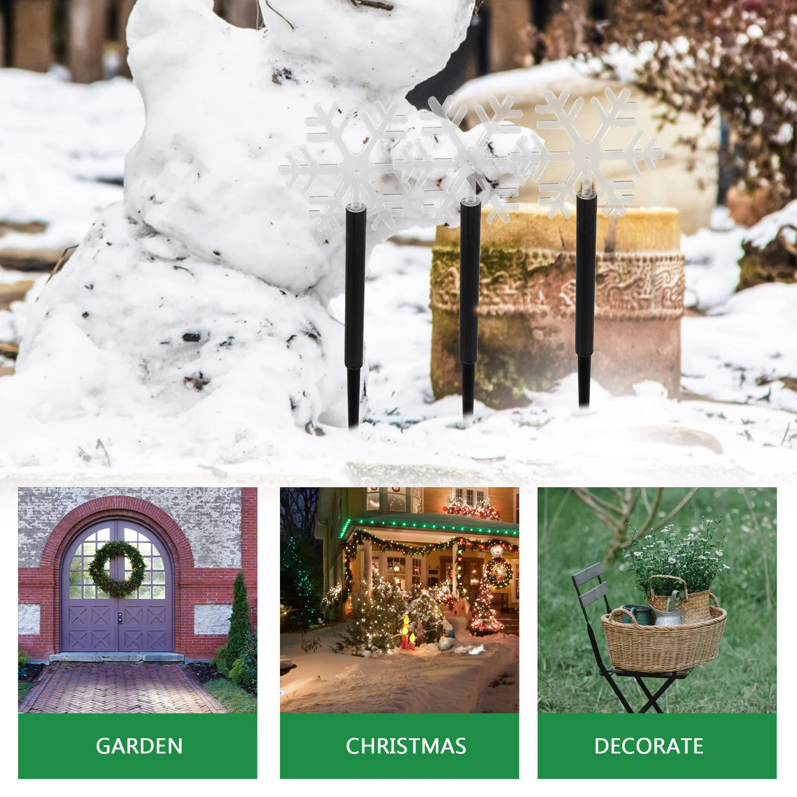 

5Pcs Christmas Tree Light Accessories Creative Solar Light Decorations Lawn Garden Outdoor Holiday Lamp Decors