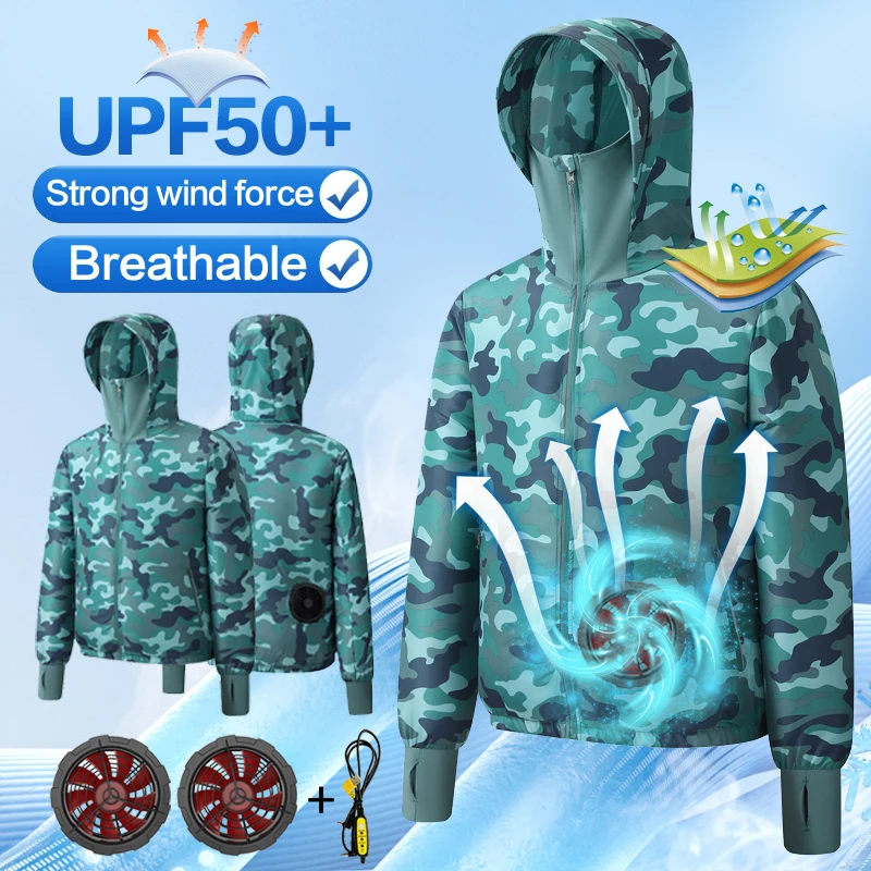 

Summer cooling zone fan clothes work clothes refrigeration outdoor men's and women's heat protection and sun protection clothes