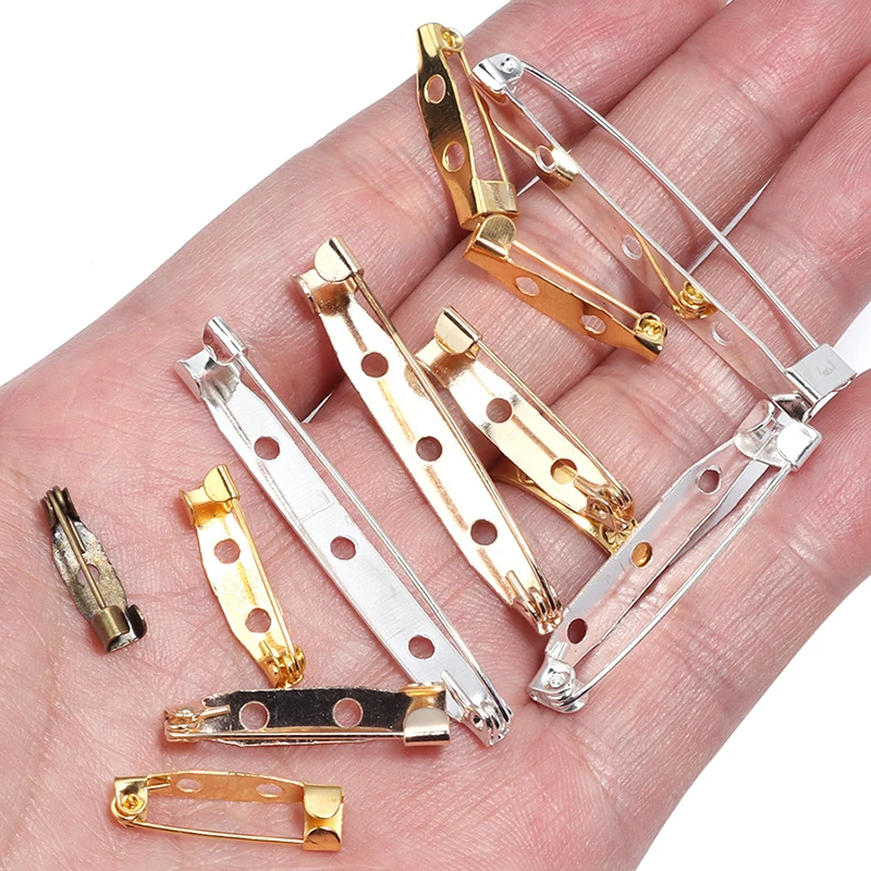 

Louleur 50pcs Metal Brooch Pins Clip Base Pins Safety Pins Brooch Settings Blank Base For DIY Jewelry Making Supplies Wholesale