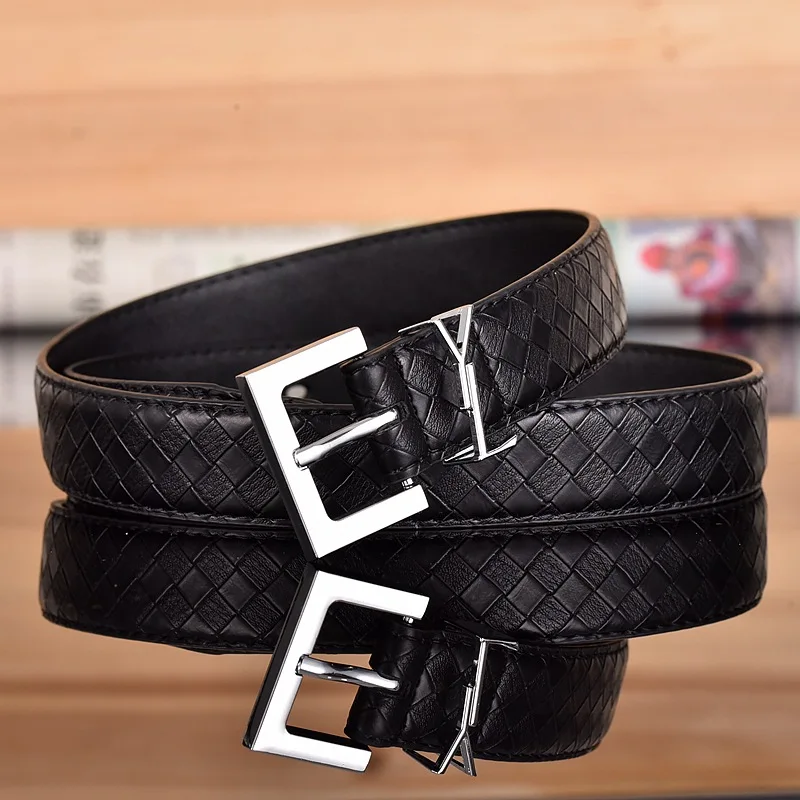 Luxury Simple Design Cowhide Belt for Women Jeans Casual Dress Metal Buckle Ladies Thin Belts Fashion Waistband Free Size