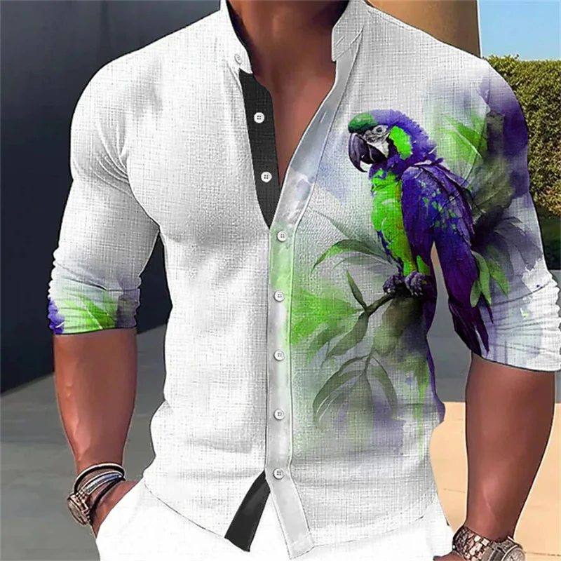 남성 셔츠 패턴 셔츠 아웃도어 스트리트 긴팔 프린트 의류 패션 스트리트 의류 디자이너 캐주얼 통기성