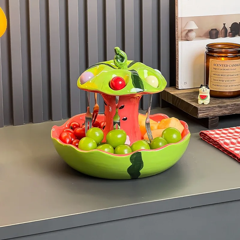 

Набор тарелок с фруктами арбуза, бытовая милая десертная тарелка с фруктами