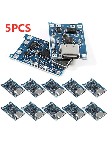 2/5PCS 5V 1A Micro/Type-c/Mini 18650 TP4056 Lithium Battery Charger Module Charging Board With Protection Dual Functions Li-ion