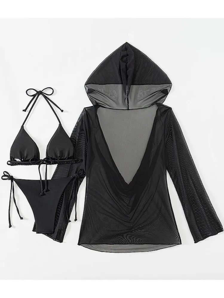 طقم مايوه بيكيني نسائي مكون من 3 قطع ، ملابس بحر مثيرة ، بدلة سباحة ، بدلة سباحة ، ملابس سباحة نسائية ، فستان متعرج ،