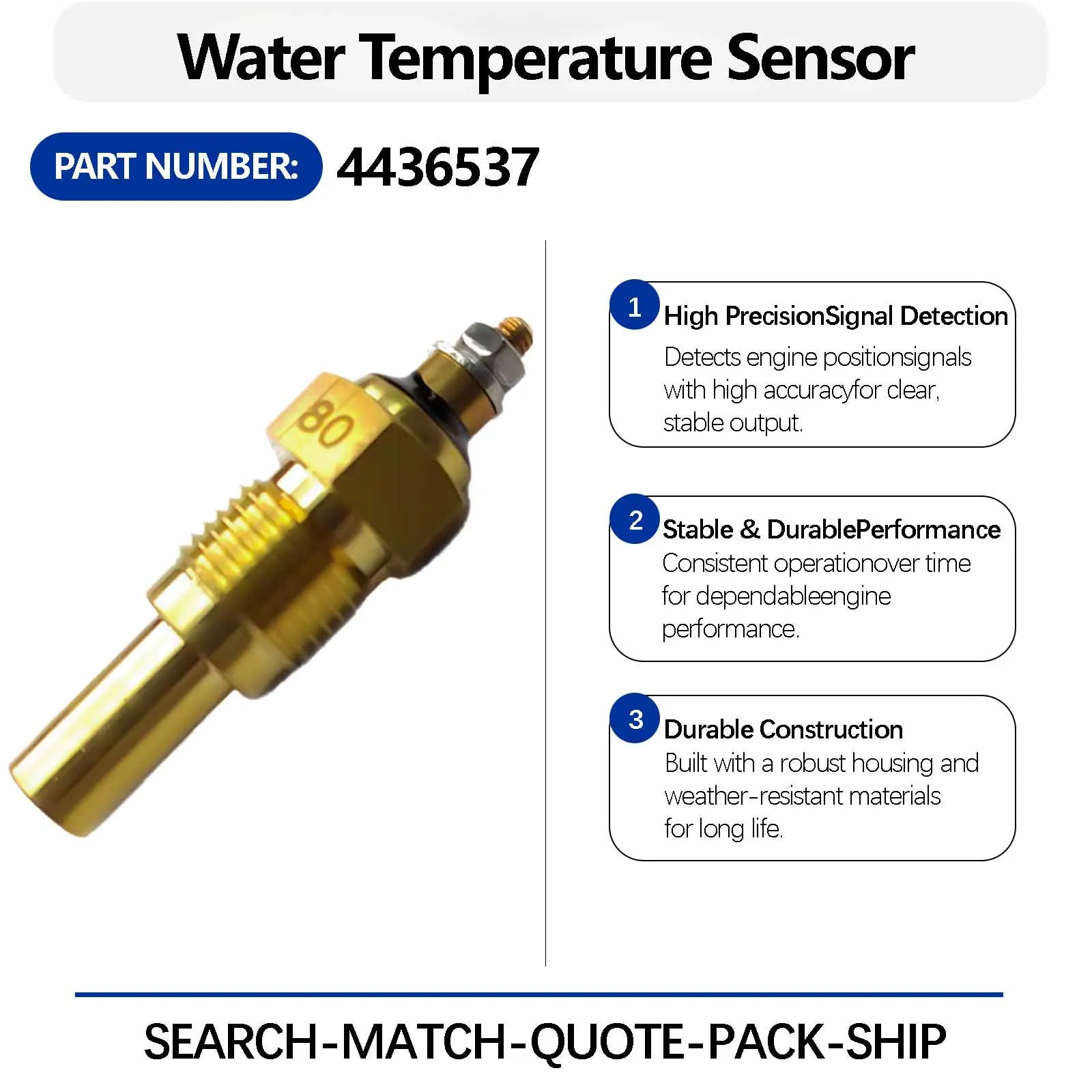 4436537 Water Temperature Sensor For SANY SY65-9 SY60-9 Excavator