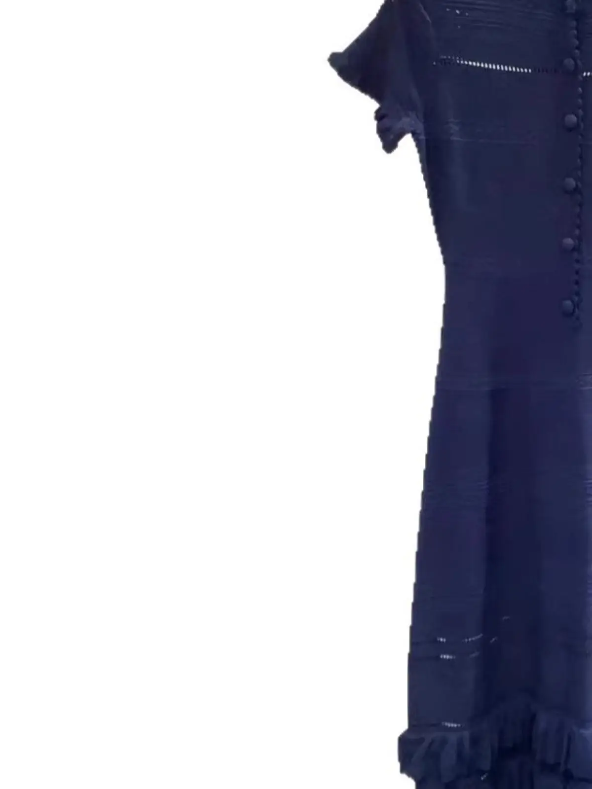 

Spring/Summer Women O-Neck Short Sleeve Ruffle Hem Solid Knit Dress High Waist A-line Single Breasted Slim Fashion Maxi Skirt