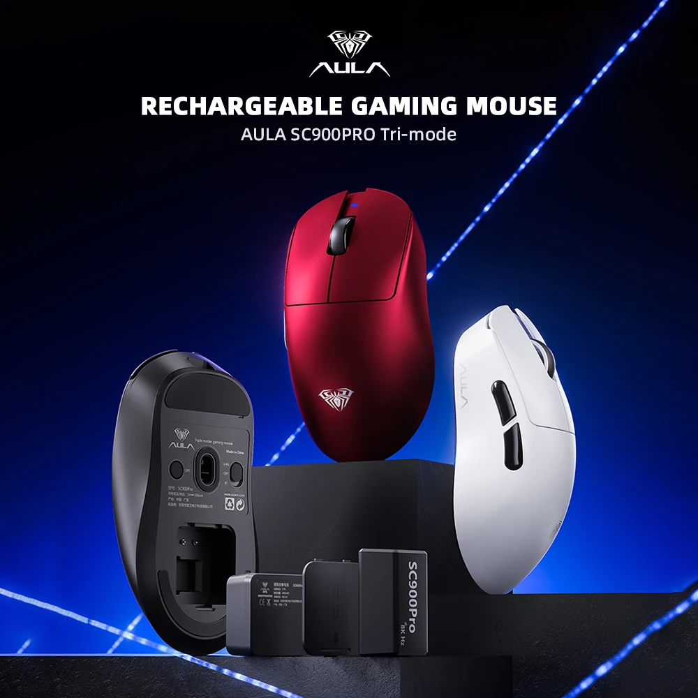 

AULA SC900pro/MAX Tri-mode Esport Gaming Mouse PAW3395/3950 Dual 8K Lightweight Ergonomic Custom Office PC Gaming Accessory Gift