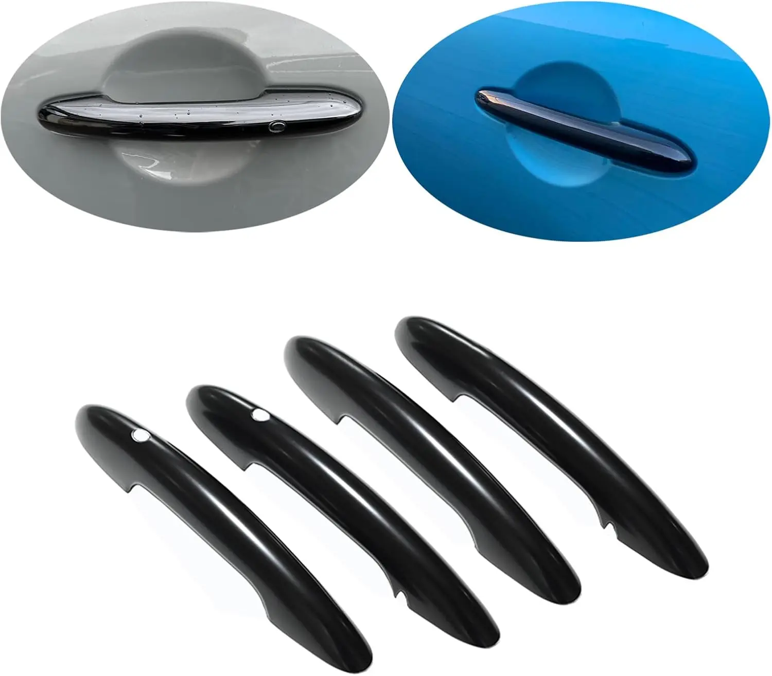 4 BMW Mini door handles suitable for Cooper F54 F55 F60 Countryman glossy black car exterior parts, door handle decorative parts