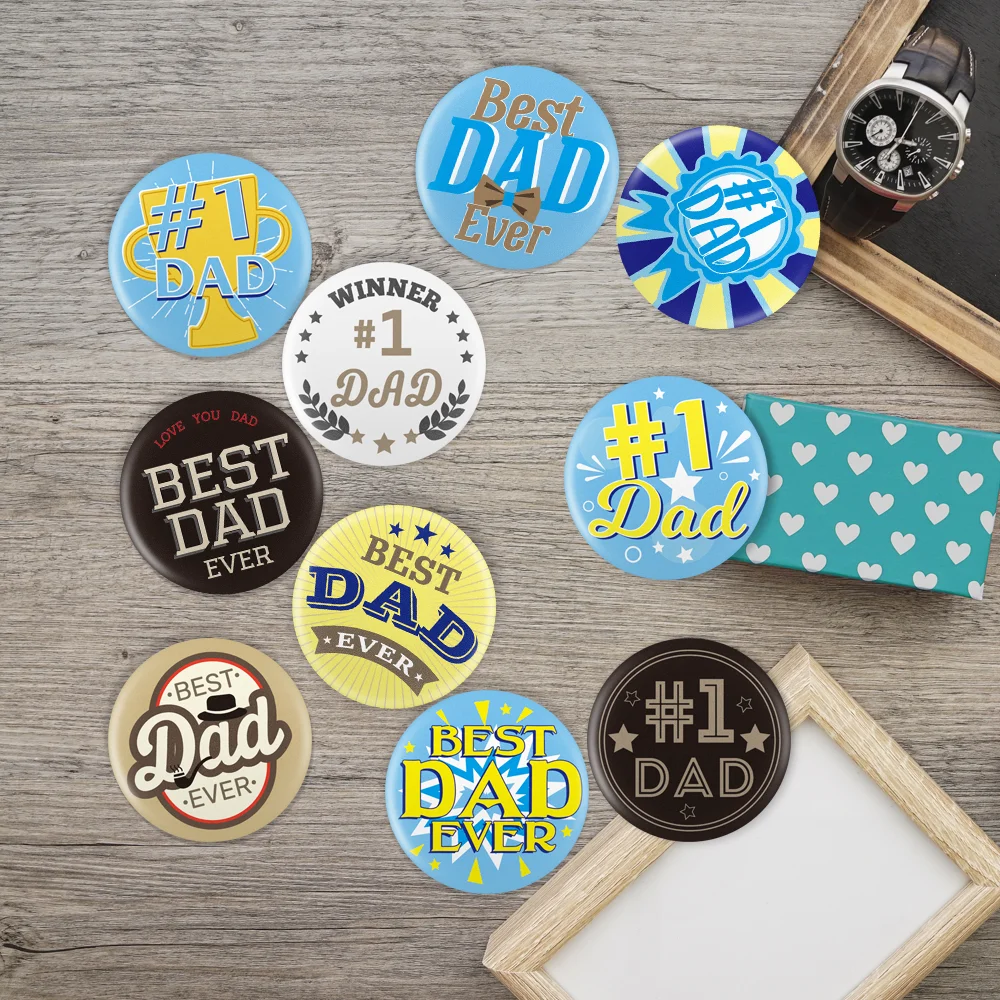 Birthday Gifts for Dad Father's Day Gift from Daughter Son Best Dad Ever Pins Badge Button for Dad