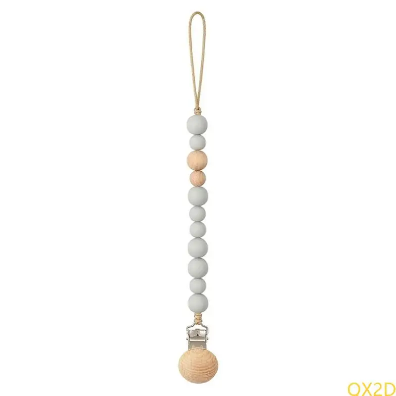 

QX2D Baby Silicone Pacifier Clips Tooth Dummy Holder For Children Safe Teether