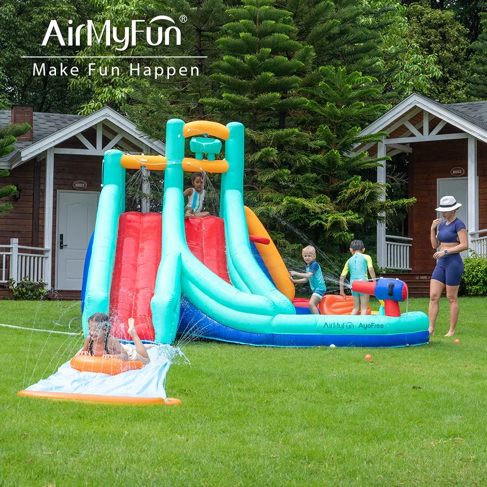 Factory Custom Inflatable Bounce House Water Slide Park Ball Shooting Climbing Wall Jumping House Pool Kids Bouncy Castle