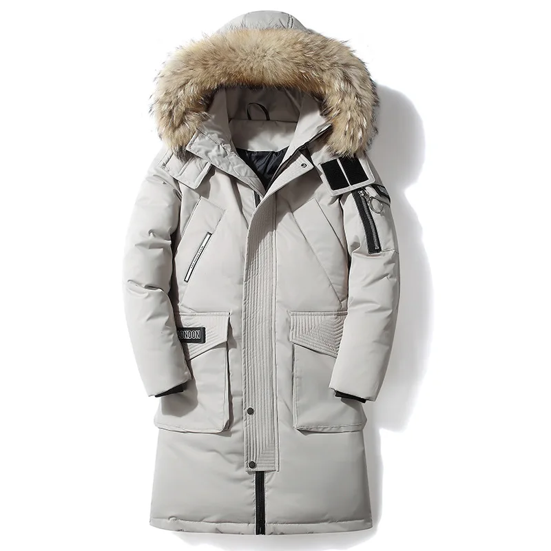 Longo parkas casaco de inverno com capuz de pele das mulheres grosso à prova de vento quente casaco puffer bolsos soltos casacos moda outerwear veste