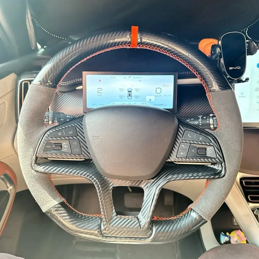

Чехол на руль автомобиля своими руками из замши и углеродного волокна из кожи для BYD Song Plus Dmi Song Pro EV New Energy BYD Qin Plus 2020-2023